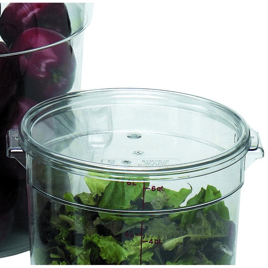 Cambro Camwear Clear Round Container Lids Suitable for 6 and 8 Quart Food Storage Containers - RFSCWC6135 Model