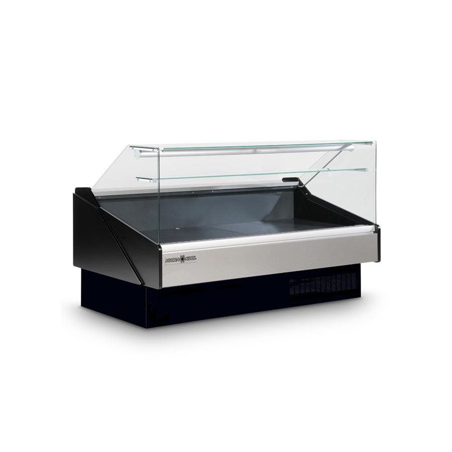 Hydra-Kool KPM-FG-100-S 109-Inch Flat Glass Refrigerated Packaged Meat Display Case for Efficient Merchandising