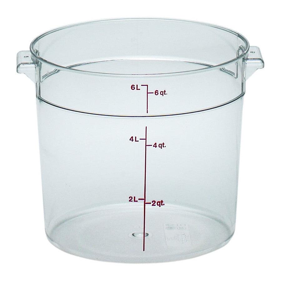 Cambro Camwear 6 Quart Clear Round Polycarbonate Food Storage Container for Optimal Freshness