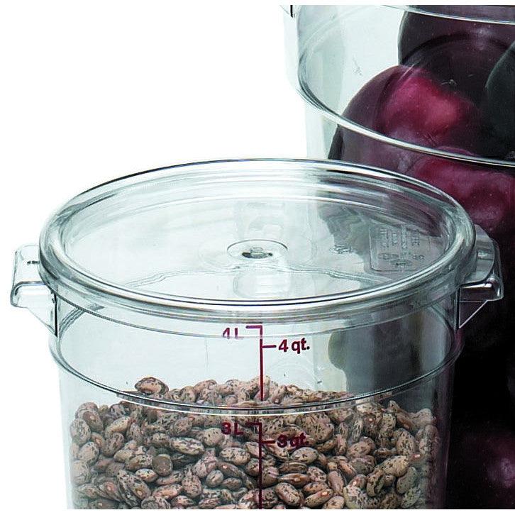 Cambro RFSCWC2135 Heavy - duty Clear Polycarbonate Snap - on Round Covers for 2 & 4 Qt Camwear Containers