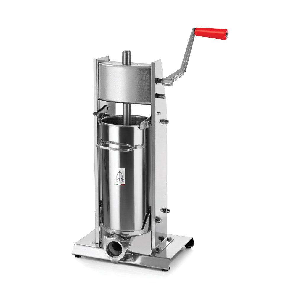 Nella 5 kg/11 lb Stainless Steel Manual Vertical Two-Speed Sausage Stuffer - 13734