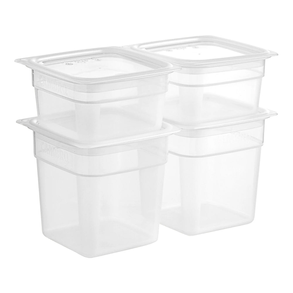 Cambro CamSquares® FreshPro 8-Piece Translucent Mini Square Polypropylene Food Storage Set