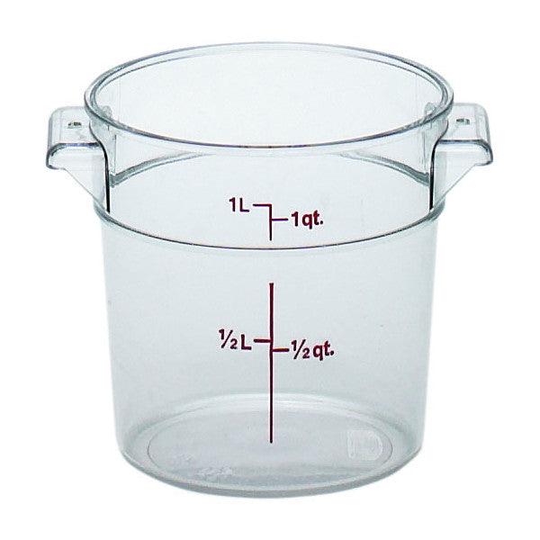 Cambro Camwear 1 Quart Clear Round Heavy - Duty Food Storage Container