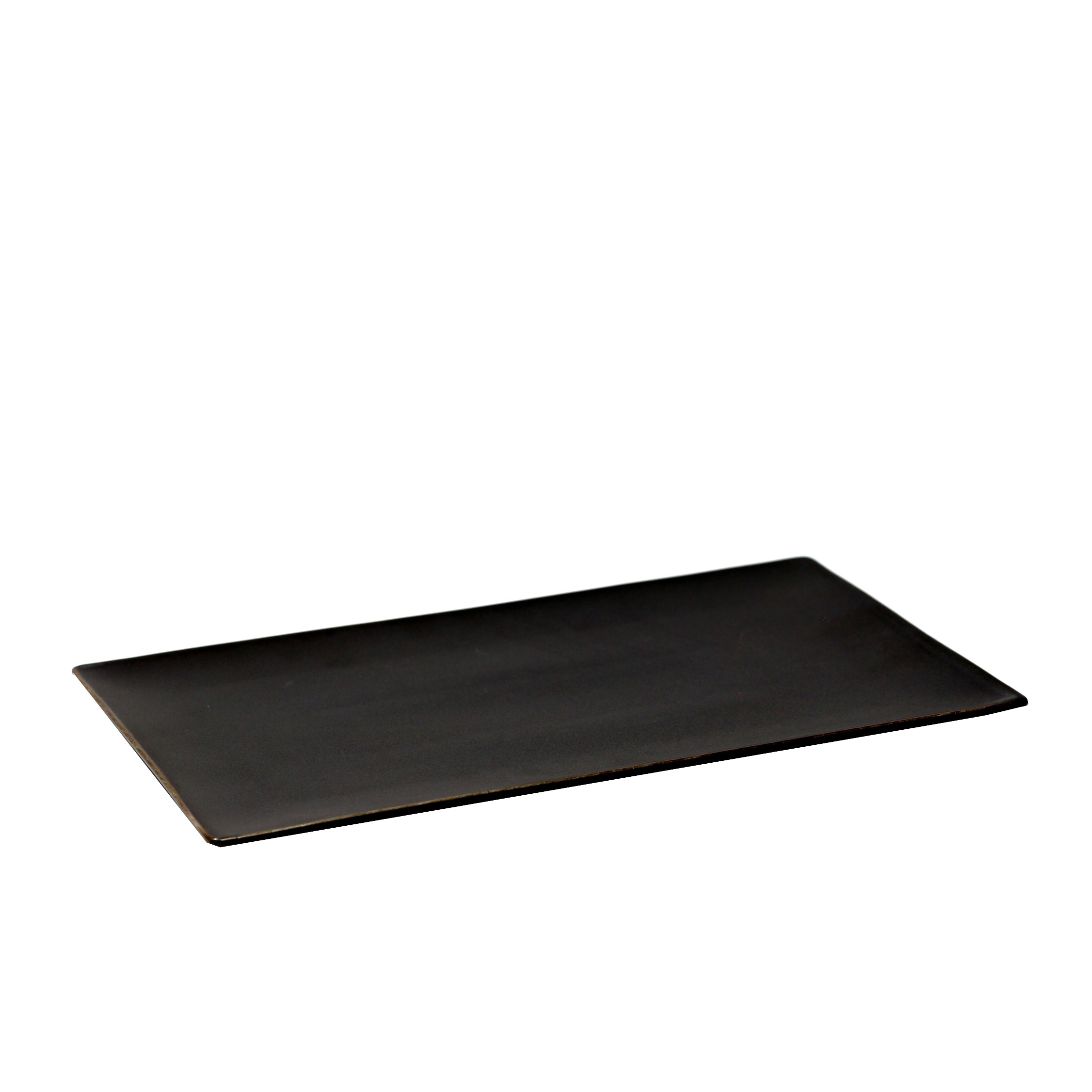 Nella 13.75 Inches by 8 Inches Azia Matte Black Fine Porcelain Rectangular Serving Plate - Pack of 6, Model 50414 BK