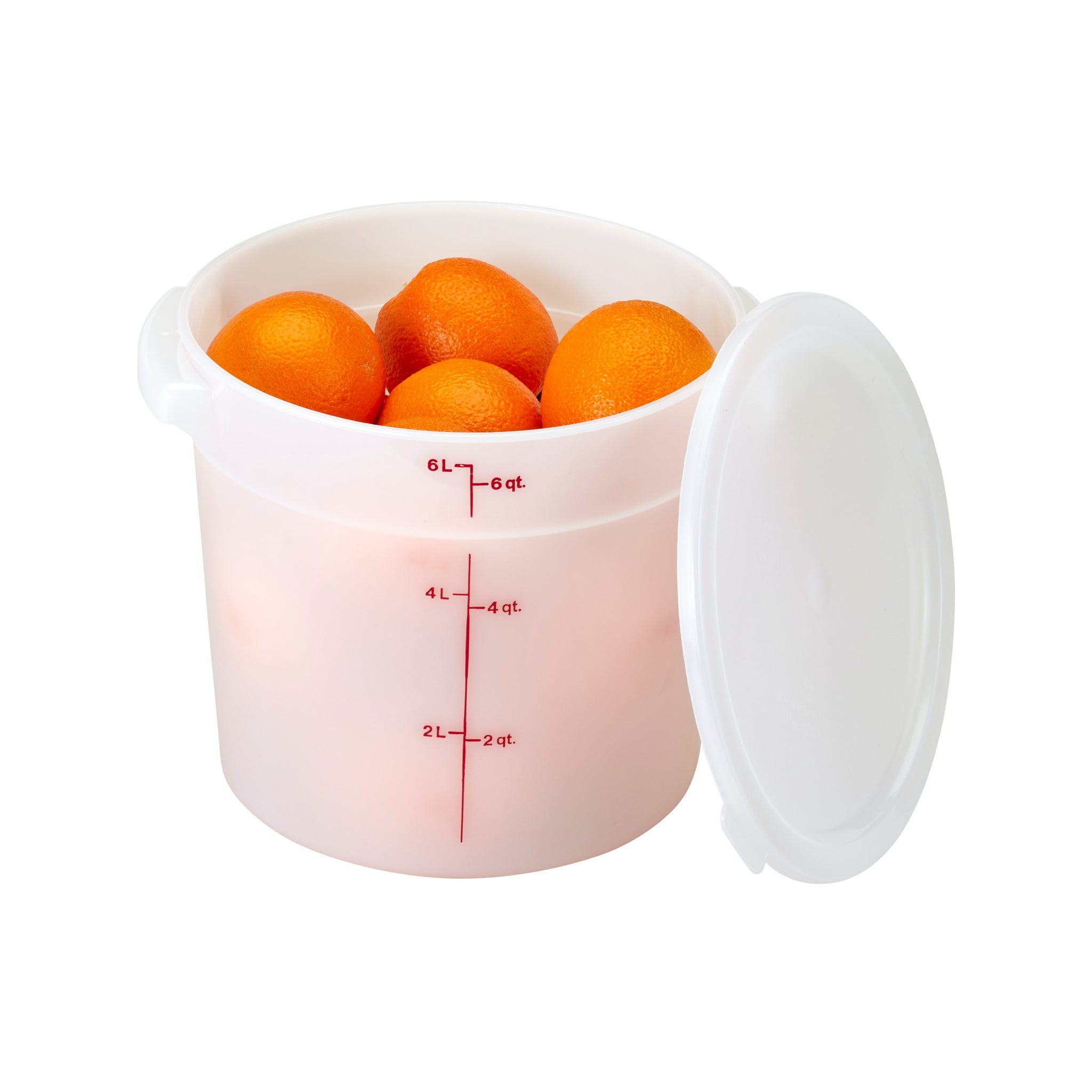 Cambro White Poly Rounds 6 Qt. Food Storage Container for High - Volume Use