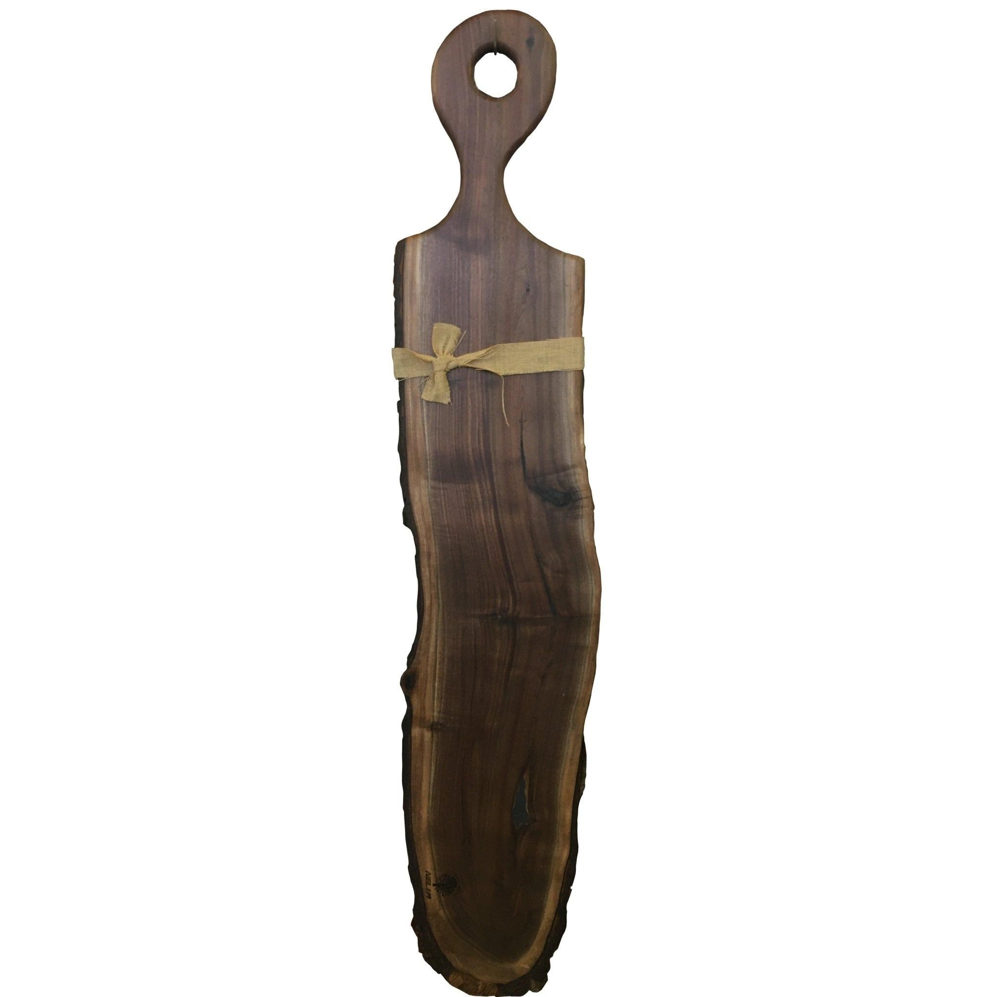 Nella Handmade 10-Inch by 62-Inch Black Walnut Charcuterie Board with Handle
