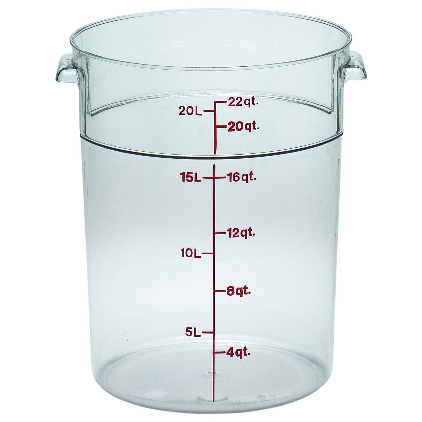 Cambro Camwear 22 Quart Clear Round Heavy - duty Food Storage Container for Freshness