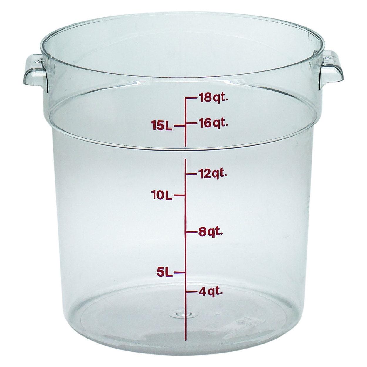 Cambro Camwear 18 Quart Clear Round Heavy - Duty Food Storage Container for Optimal Food Preservation