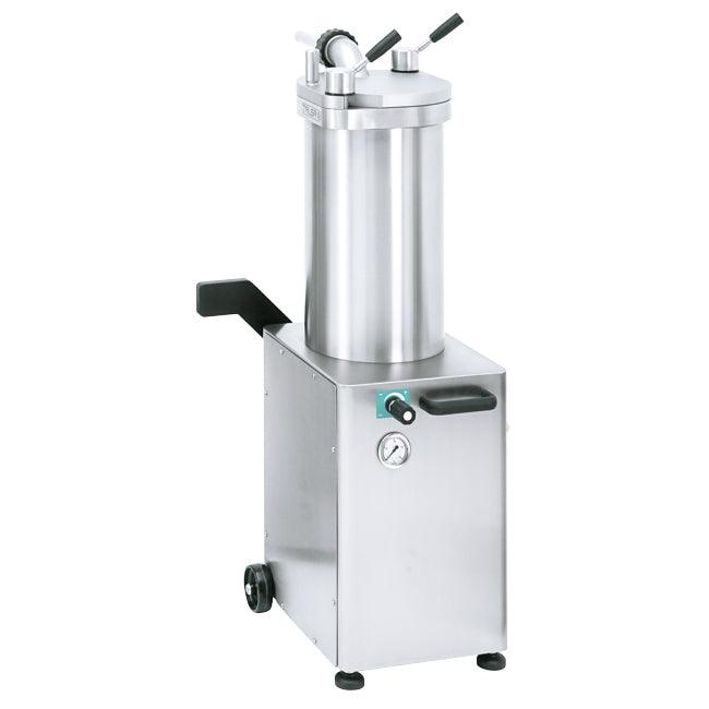 Nella Commercial Grade 20 kg / 48 lb Stainless Steel Hydraulic Sausage Stuffer for High - Volume Production, Operating at 208V/60hz/3PH