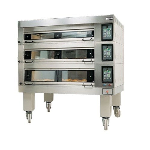 Doyon 4T3 Artisan Commercial 75-Inch 3-Chamber Electric Stone Deck Pizza Oven with 480V, 18.1 kW Power