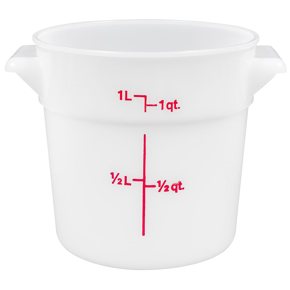 Cambro White Poly Round 1 Quart Food Storage Container RFS1148