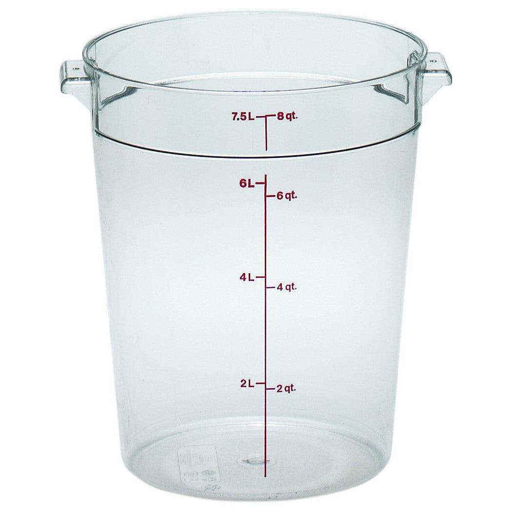 Cambro RFSCW8135 8-Quart Capacity Clear Round Polycarbonate Food Storage Container - Ideal for Keeping Food Fresh
