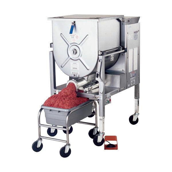 Hollymatic Automatic 180A Mixer Grinder with #52 Stainless Steel Grind Head for High - Volume Meat Processing