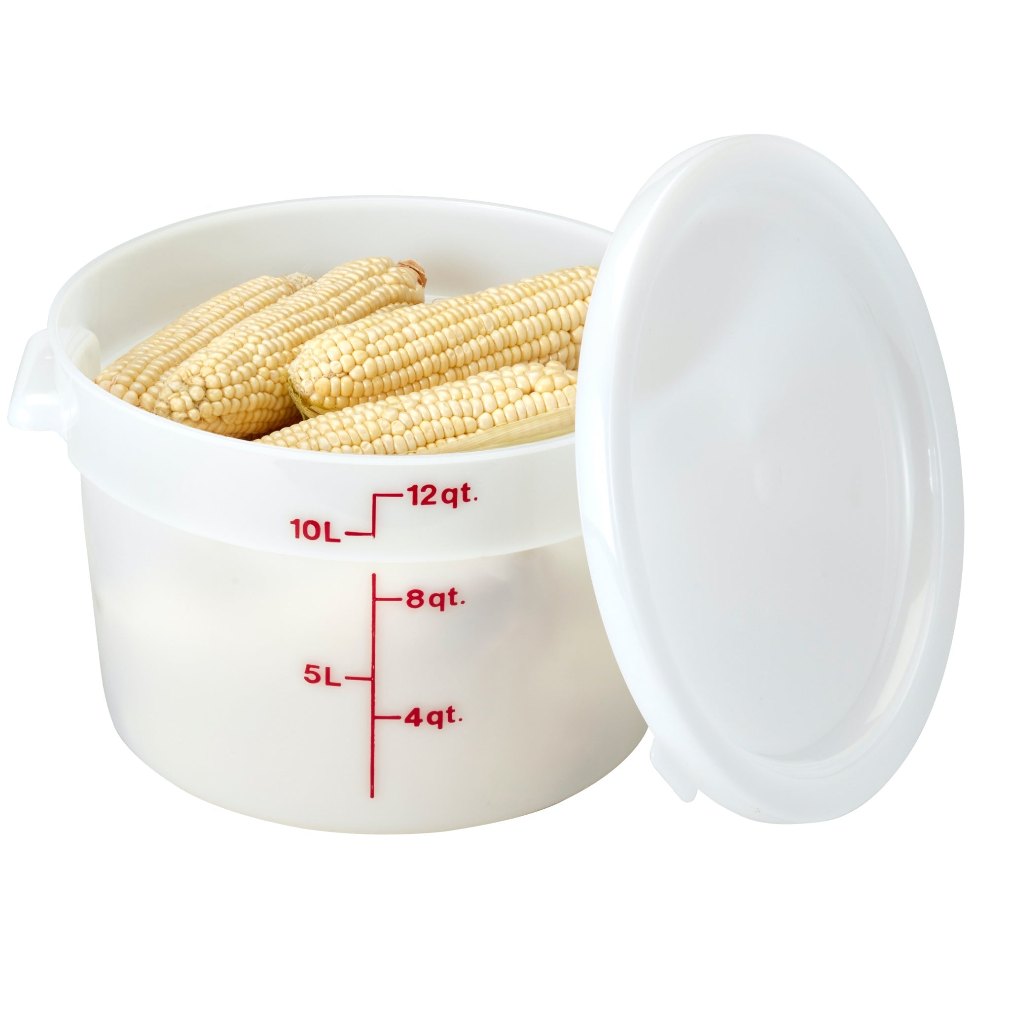 Cambro White Polyethylene 12 Quart Round Food Storage Container for Restaurant and Kitchen Use