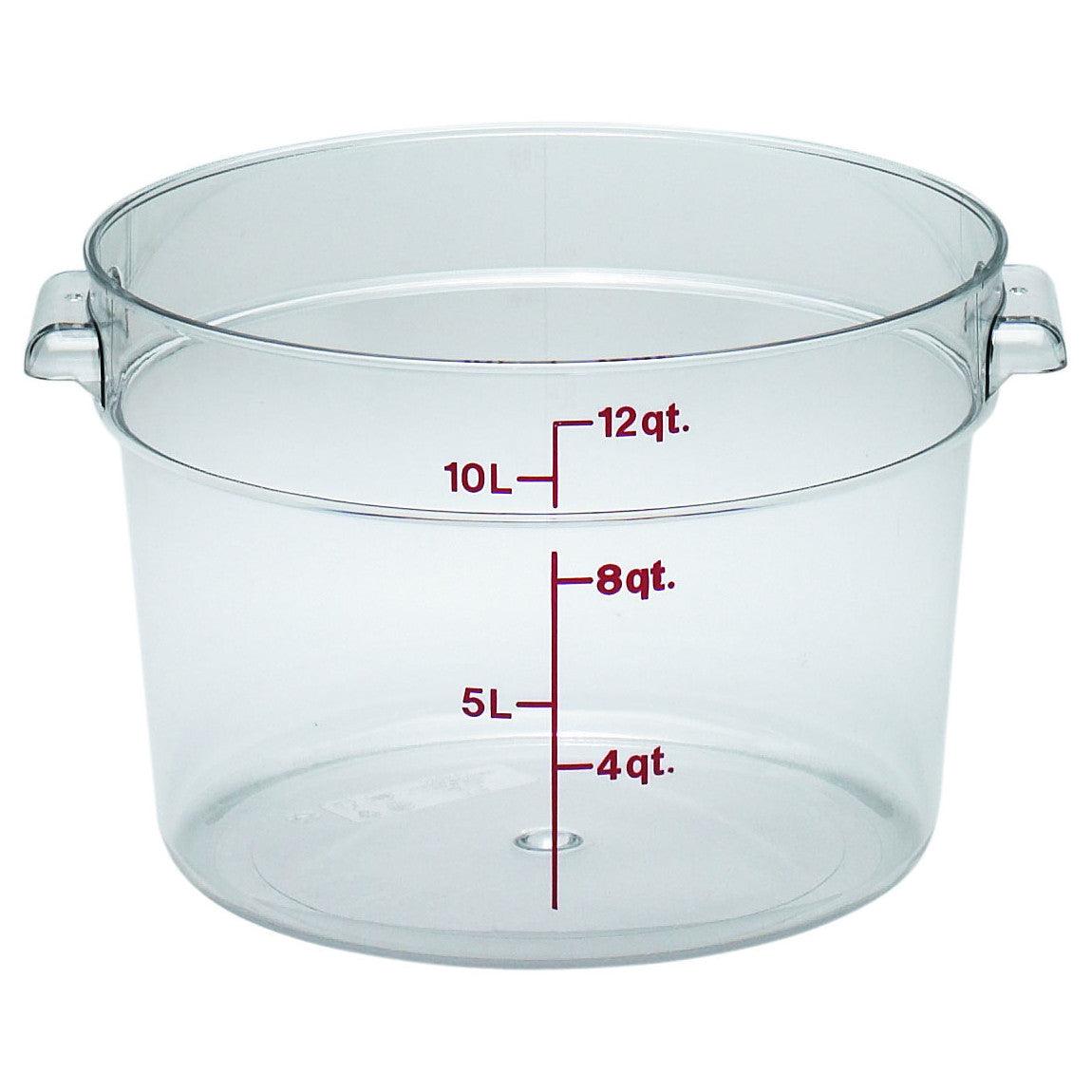 Cambro Camwear 12 Qt. Clear Round Heavy - duty Food Storage Container