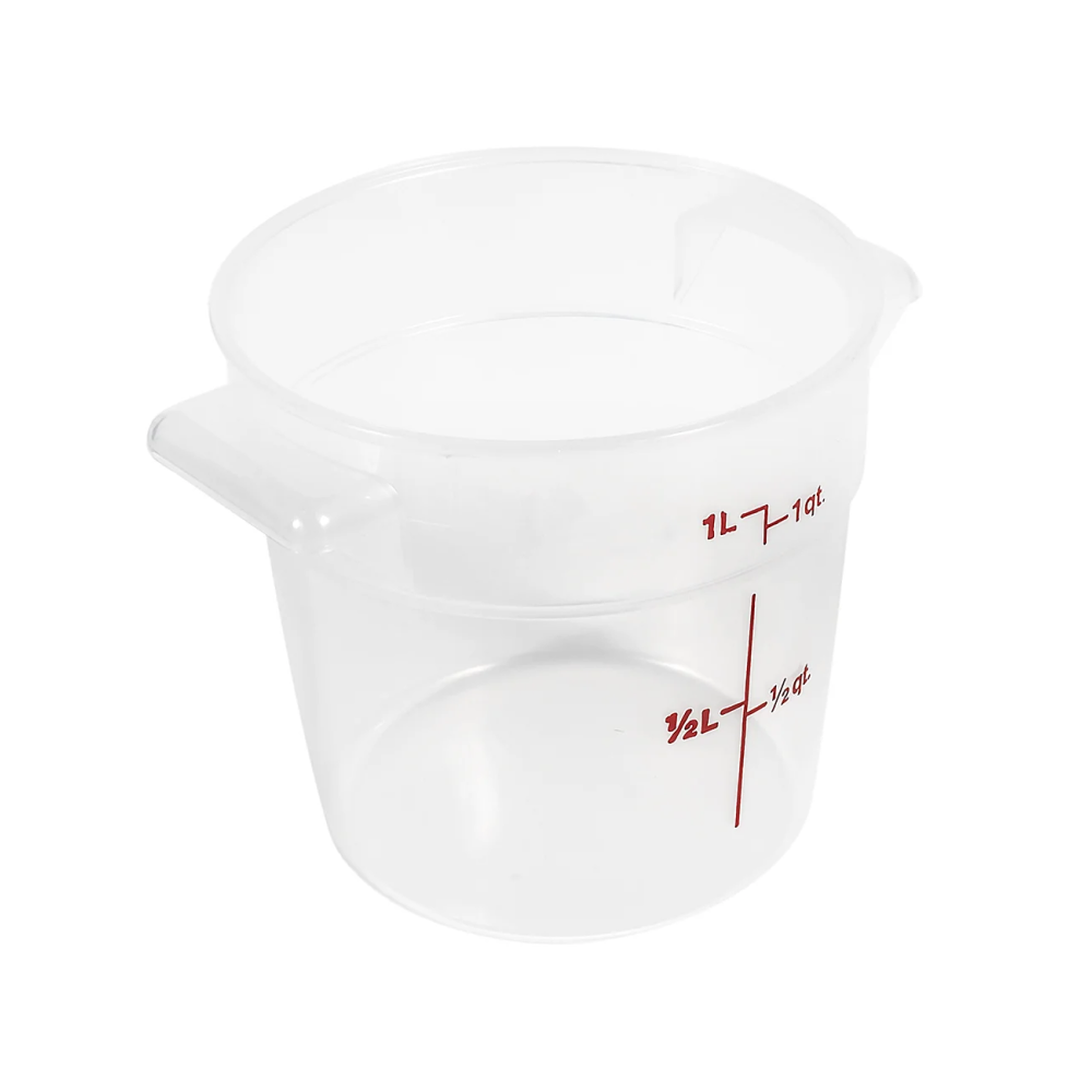 Cambro 1 Qt Round Translucent Camwear Food Storage Container - Stain & Chemical Resistant