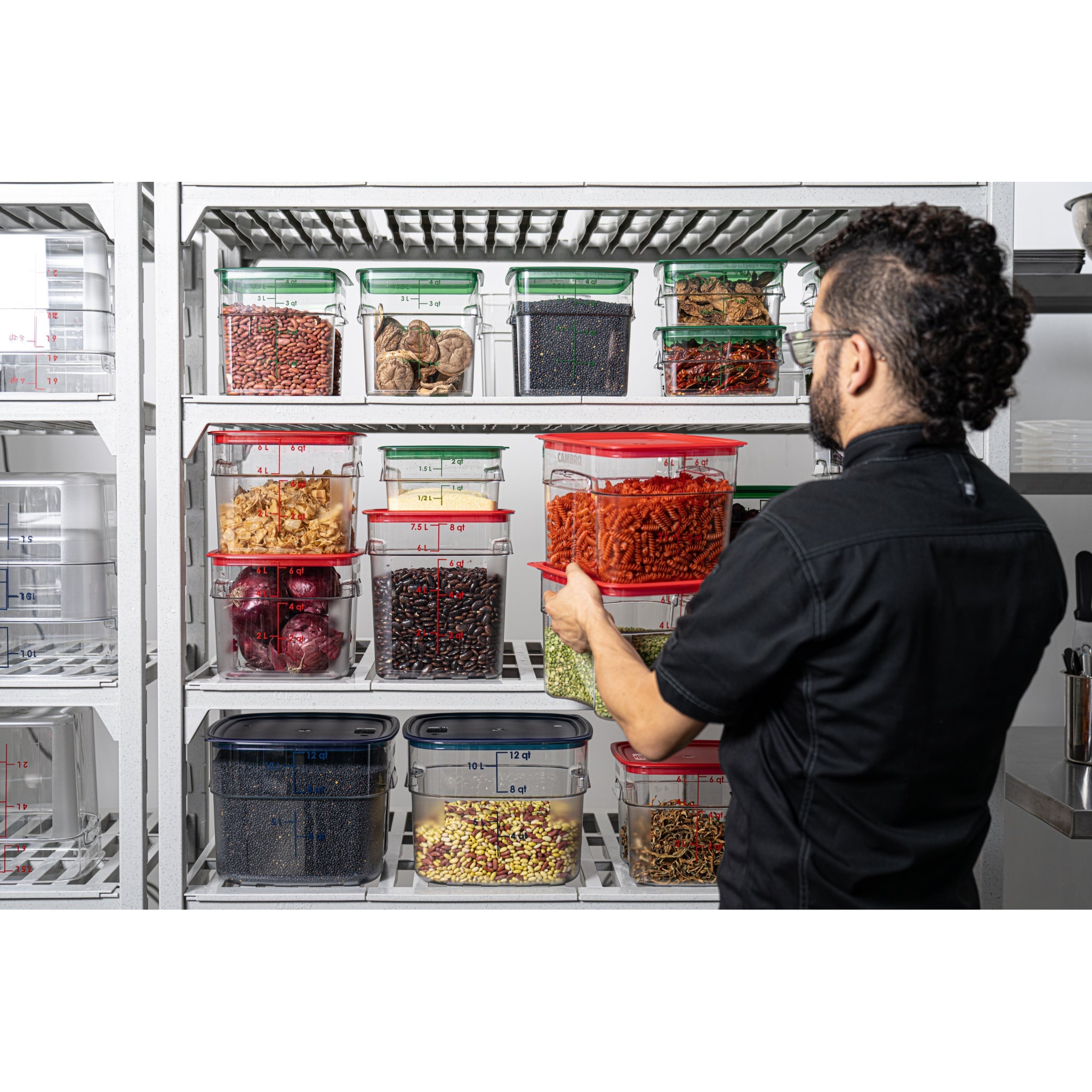 Cambro Camsquares FreshPro Translucent Blue Easy Seal Food Storage Covers for 12, 18, and 22 Quart Containers