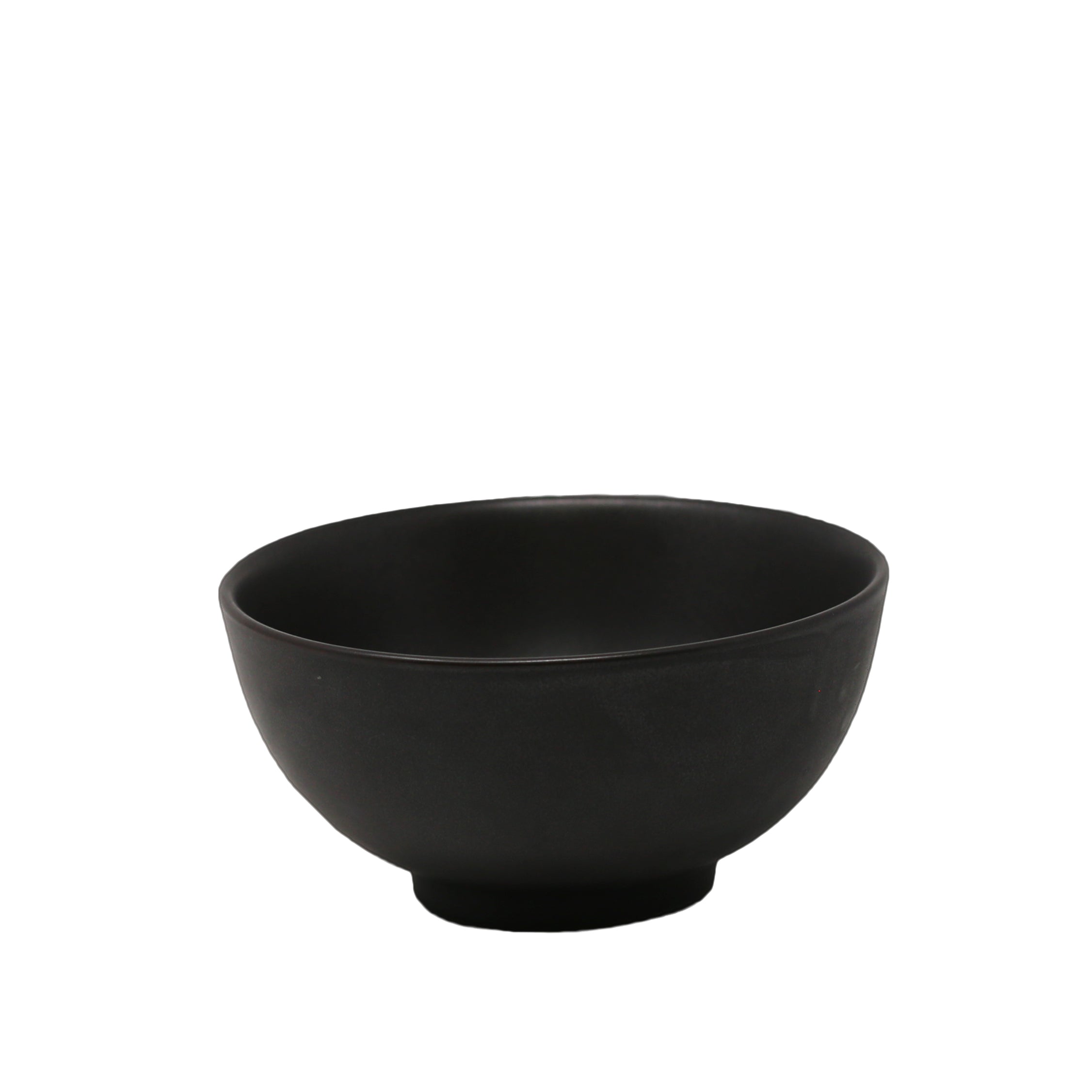 Nella 6-Inch Round Matte Black Fine Porcelain Rice Bowls - Set of 24