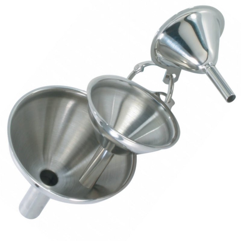 Danesco Premium Set of 3 Stainless Steel Mini Funnels for Kitchen Use - Model 1344411SS
