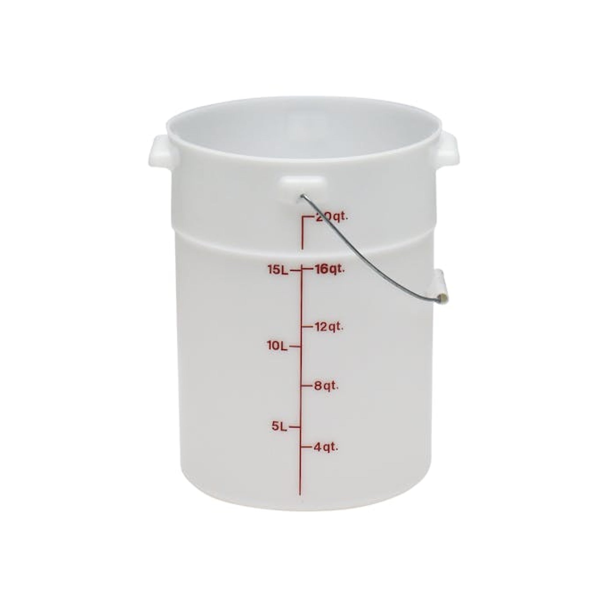 Cambro 22 Qt. White Polyethylene Pail with Molded Bail Handle