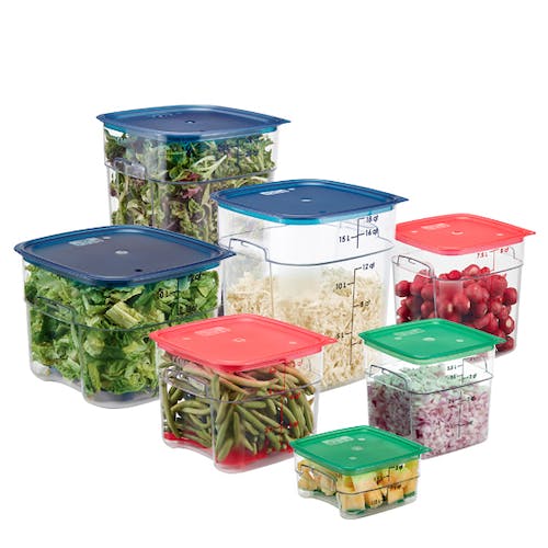 Cambro Camsquares FreshPro Translucent Blue Easy Seal Food Storage Covers for 12, 18, and 22 Quart Containers