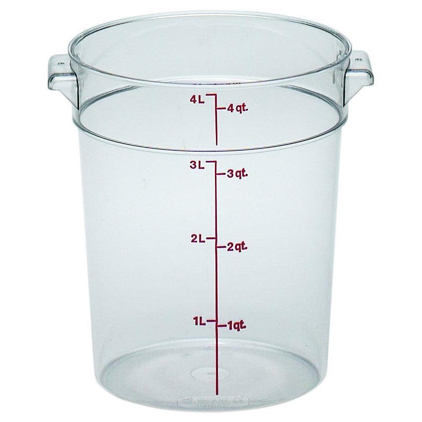Cambro RFSCW4135 Camwear High - Capacity 4 Quart Clear Round Polycarbonate Food Storage Container for Freshness