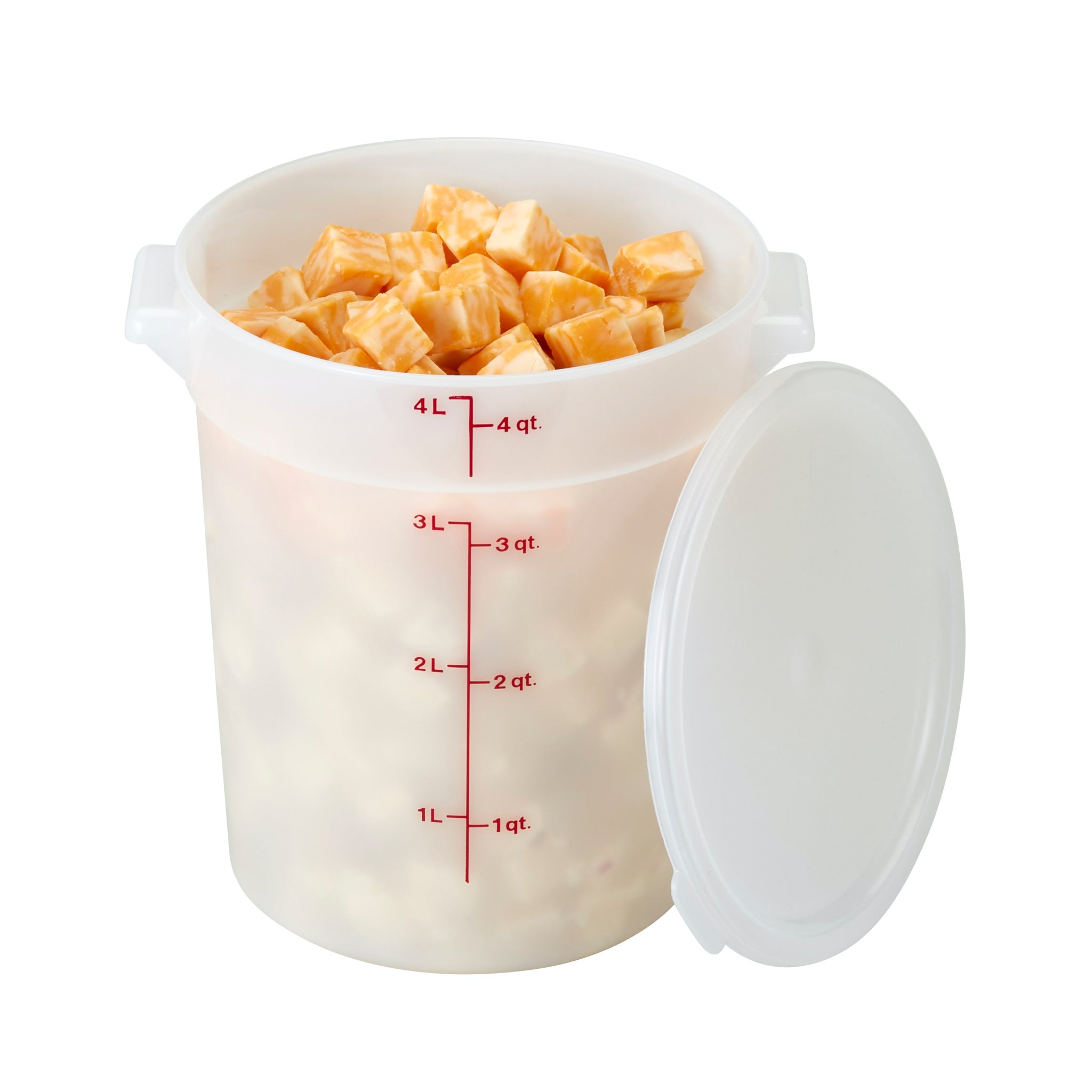 Cambro RFS4148 4 Quart Polyethylene Round White Food Storage Container for Safe and Convenient Food Storage