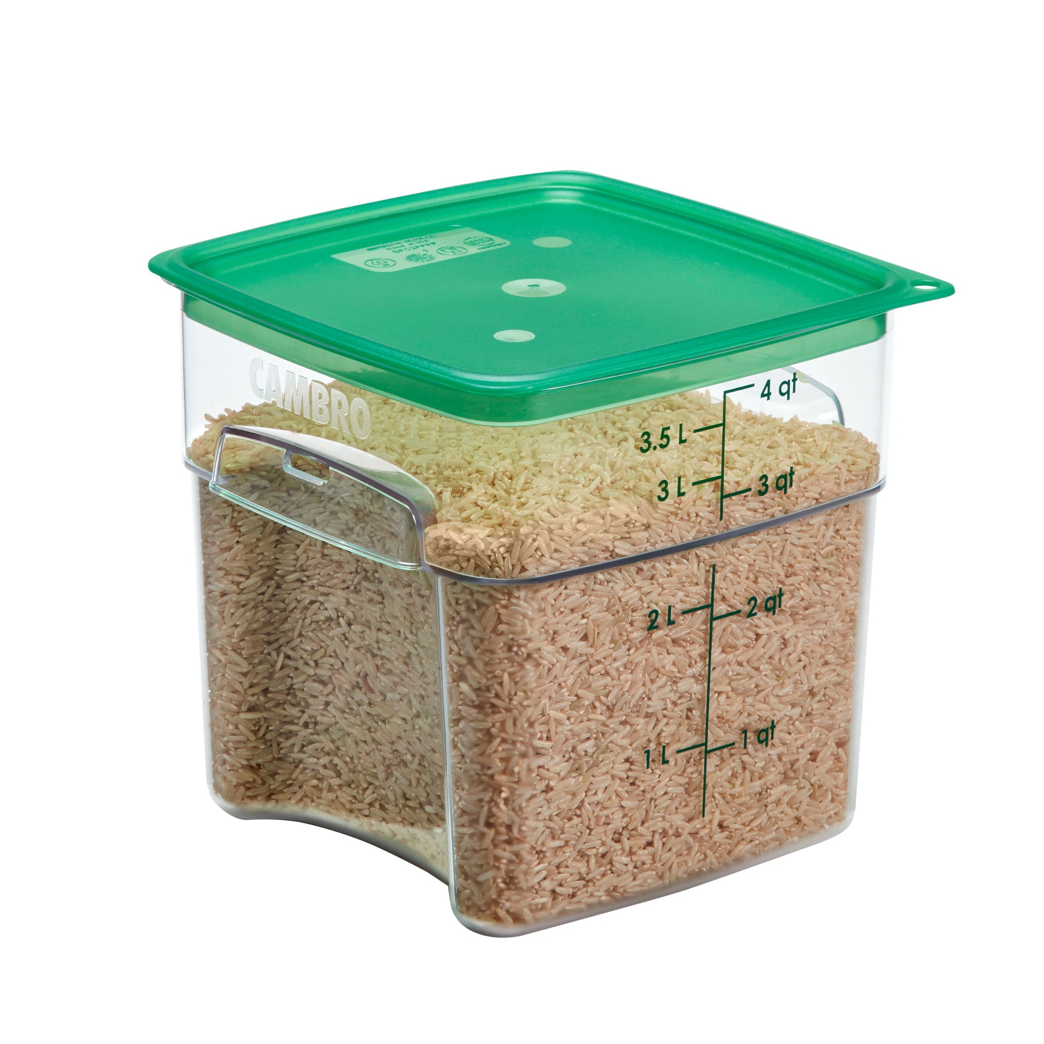 Cambro Green Translucent FreshPro Easy Seal Covers for 2 and 4 Qt. Camsquare Containers