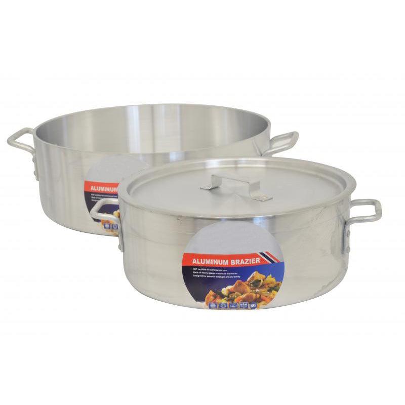 Nella 15 Quart Heavy-Duty Aluminum Brazier Cooking Pan - Model 80474 with Cover