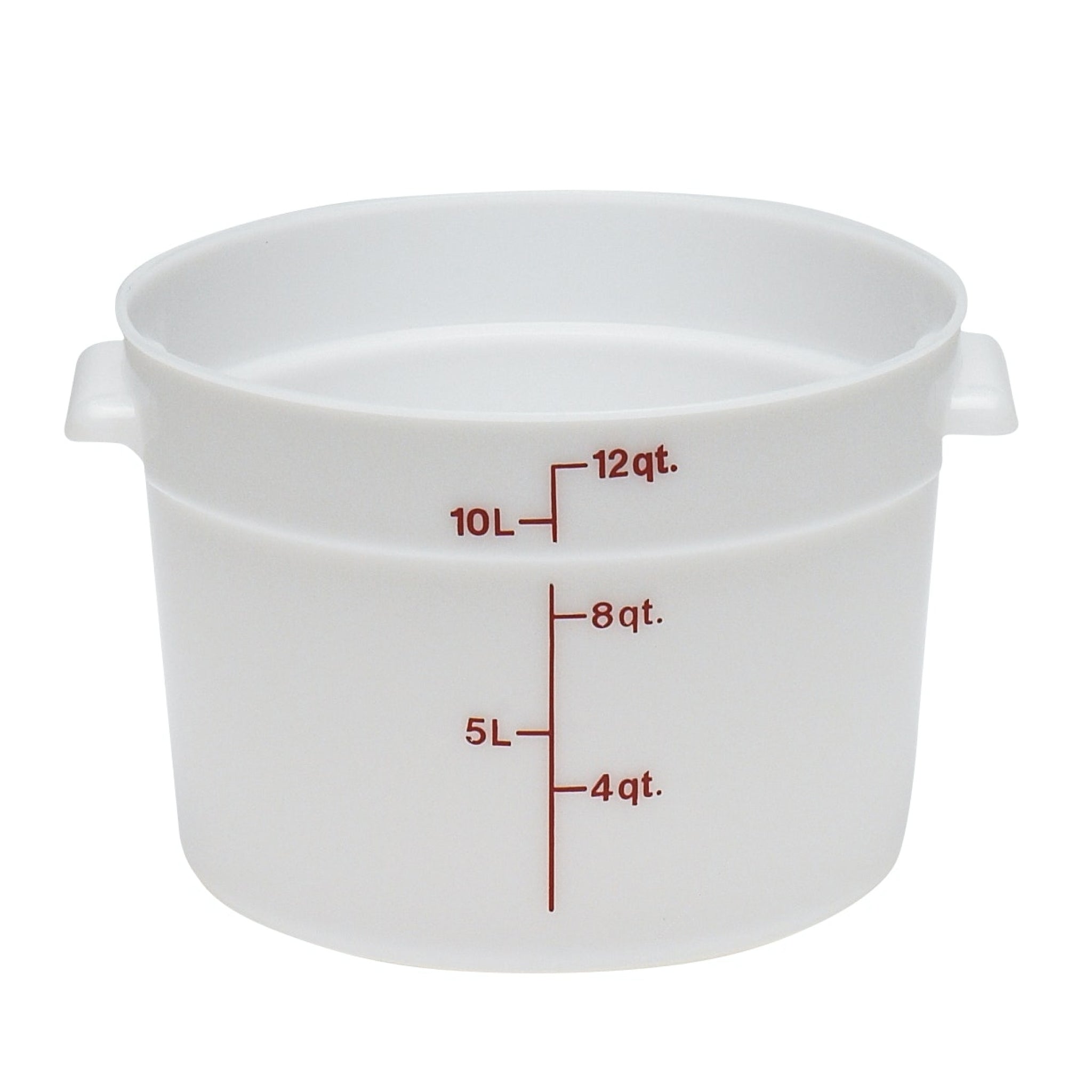 Cambro White Polyethylene 12 Quart Round Food Storage Container for Restaurant and Kitchen Use