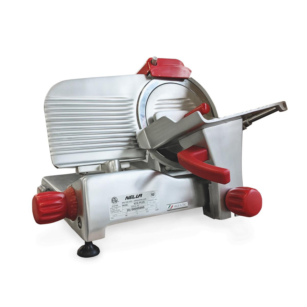 Nella 9 Manual Gravity-Feed 0.25 hp Meat Slicer - N823E-PLUS, Ideal for Kitchens