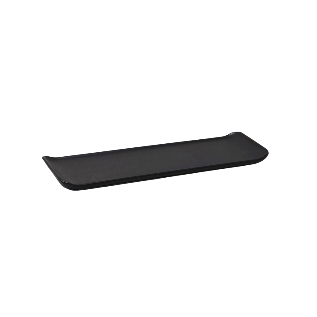 Nella 11.4 Inches by 3.75 Inches Matte Black Fine Porcelain Sushi Serving Plate - Pack of 6, Model SU - 29 BK