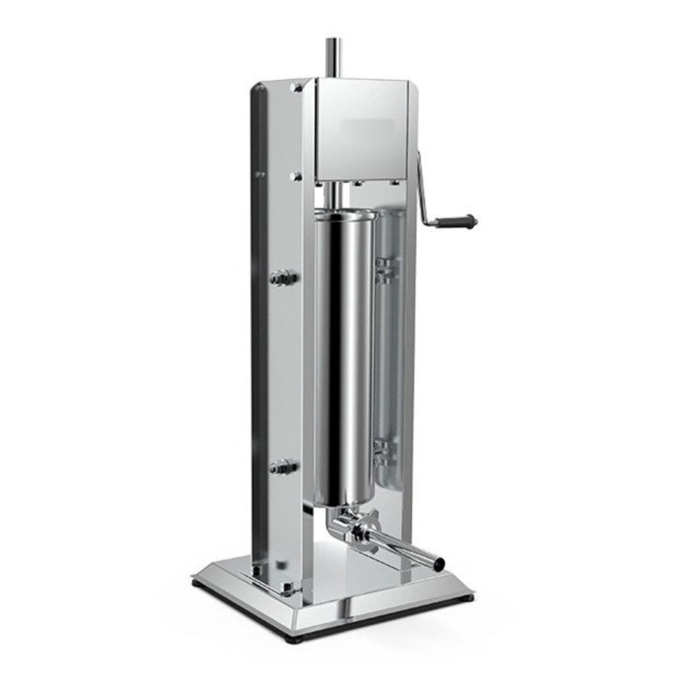Nella 7 kg / 15 lb Stainless Steel Manual Vertical Gear - Driven Sausage Stuffer for Precise Stuffing - 47539