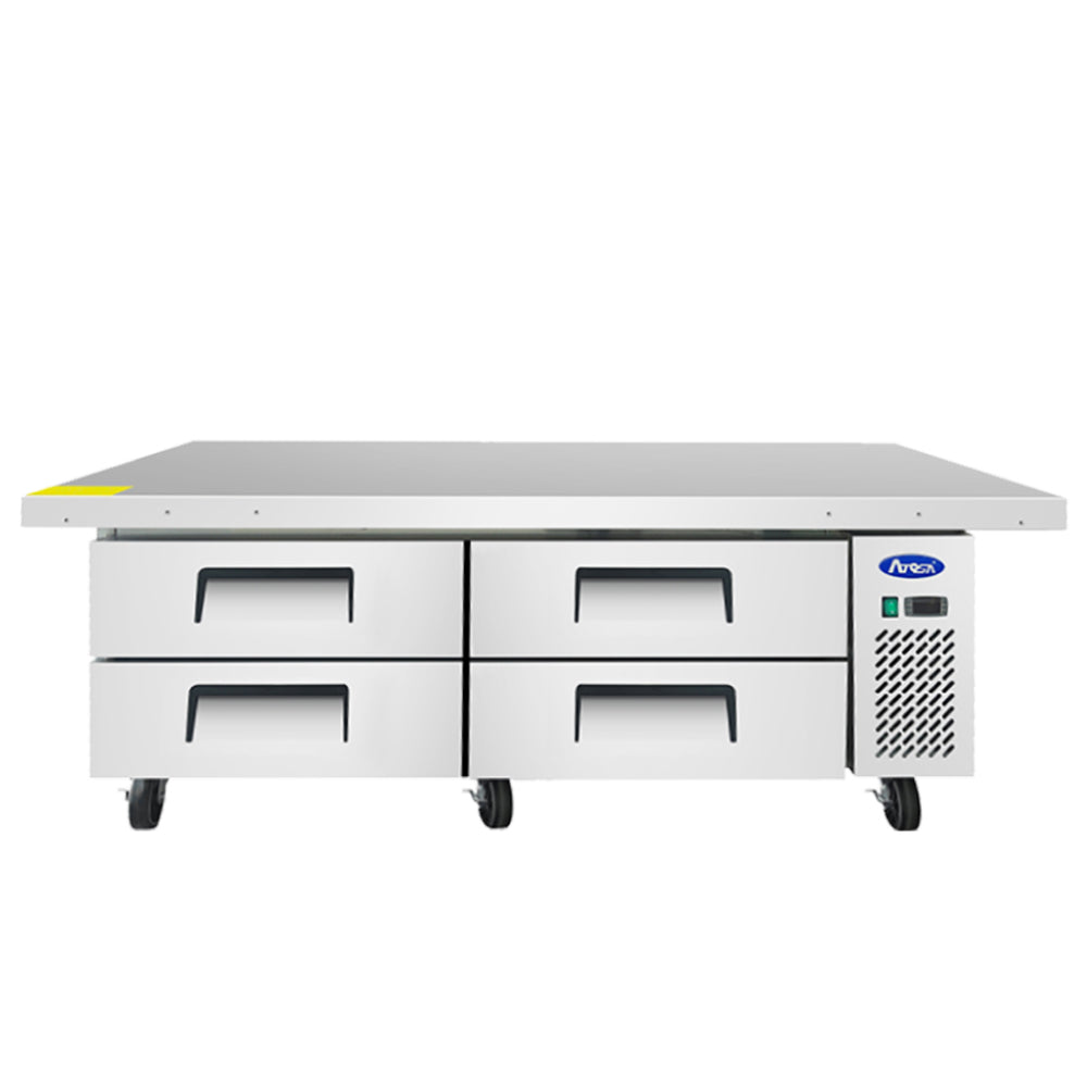 Atosa Commercial 76-Inch 4-Drawer Refrigerated Chef Base with Extended Top and 12.1 Cubic Feet Interior Capacity - MGF8454GR