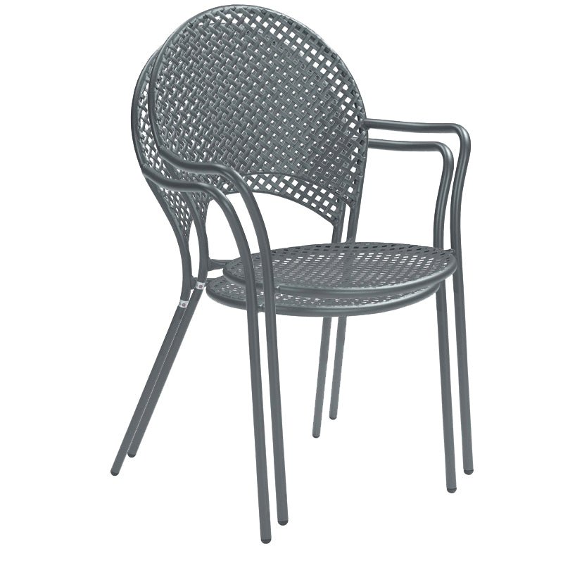 Antique Iron Outdoor Arm Chair - emu Sole 3403 with Stackable Design