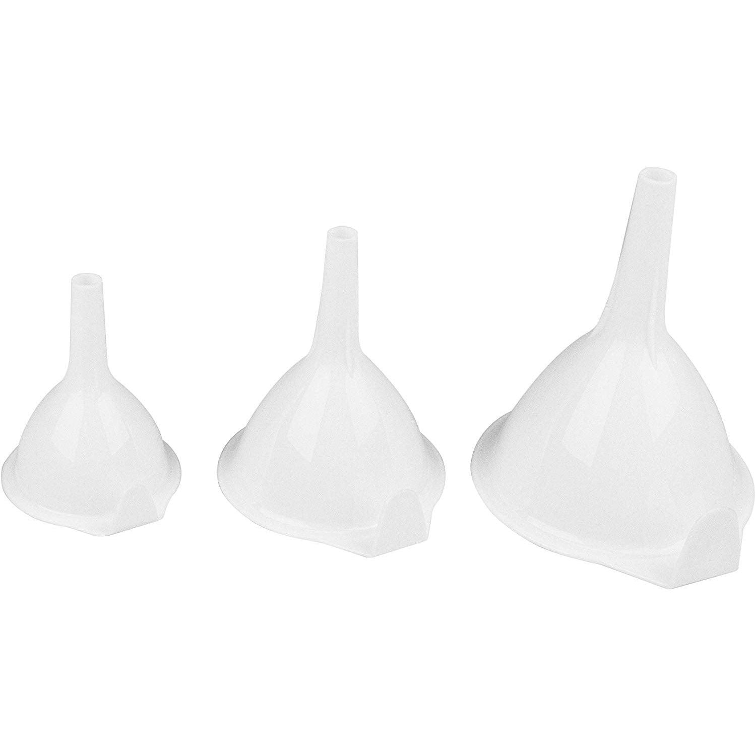 Fox Run 5299 Durable White 3-Piece Plastic Funnel Set