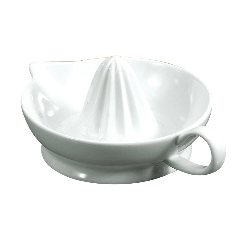 BIA 6 Classic White Porcelain Manual Citrus Juicer - Ideal for Fresh Juice