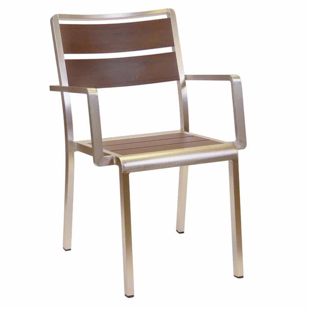 emu Sid 1120 Aluminum Frame Stackable Arm Chair for Indoor and Outdoor Use